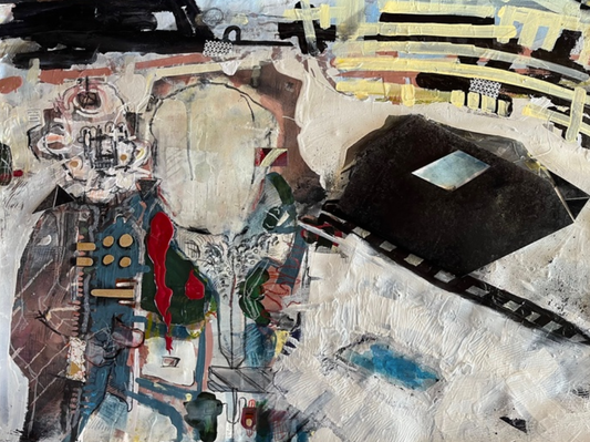 WORLD EXPRESSION Kevin Jacobs Diving Board Mixed Media 22" x 30"