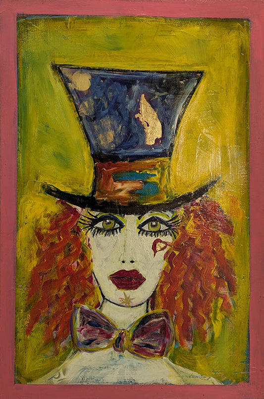 Lupe Dolan Circus Muse Acrylic on Canvas 18X24 Inches.