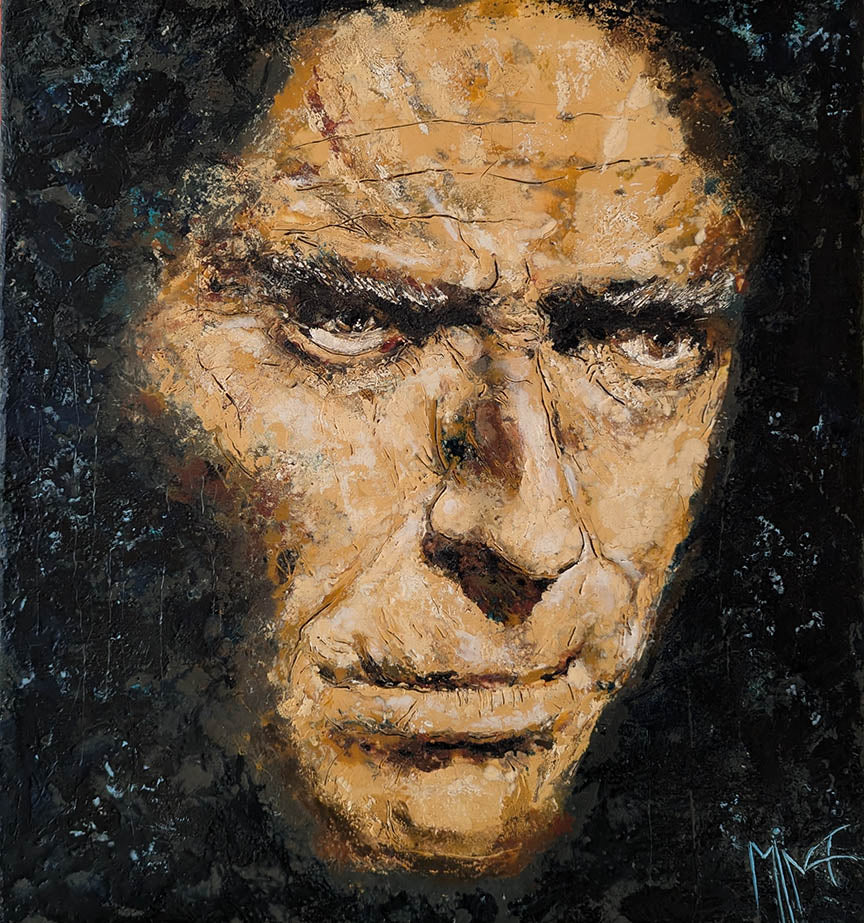 Mena Magdy CLINT EASTWOOD Encaustic 17X16 Inches.