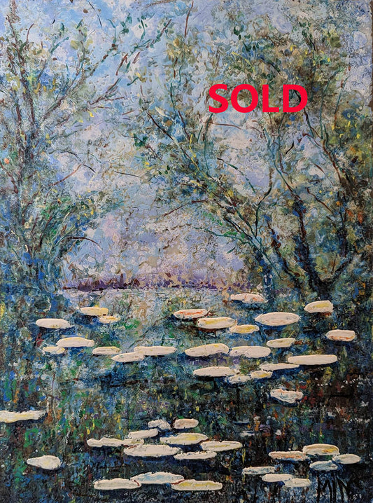 Mena Magdy LANDSCAPE 1 Encaustic 12X16 Inches.