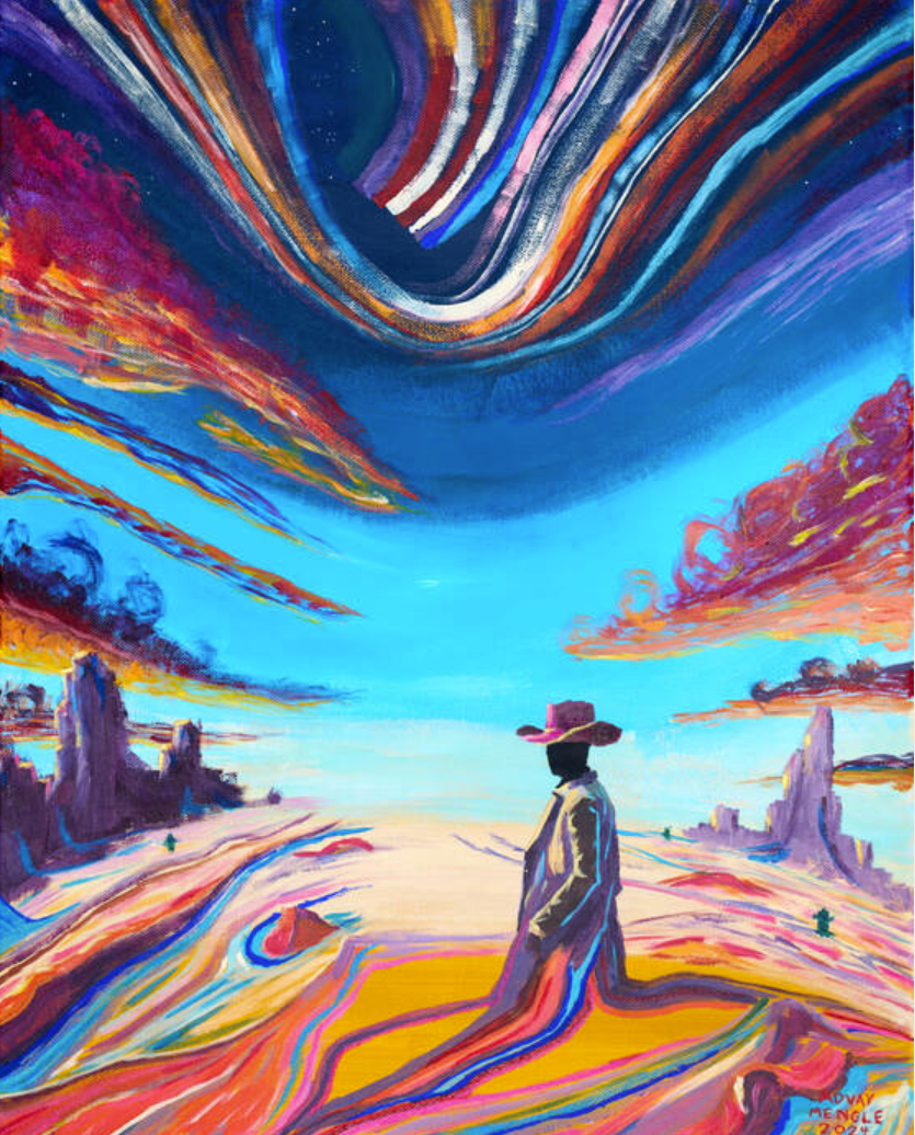 Advay Mengle THE RADICAL Acrylic on canvas 21.1 x 17.1 x 1.5 Inches.