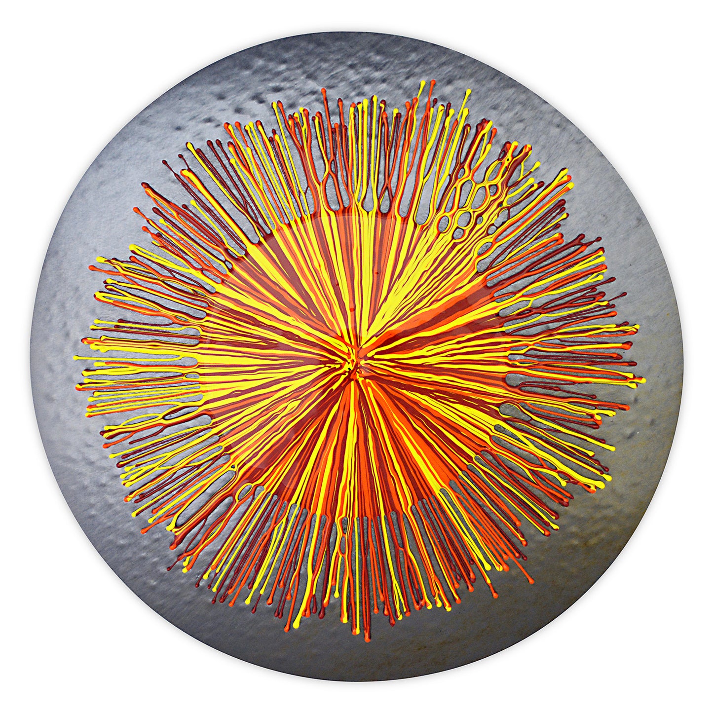 Lesley Clumeck RADIANCE - “Strung Out Series” Kilnfired, Glass, Wall Sculpture 18” x 18” x .875 inches