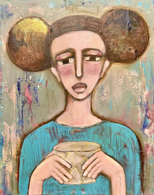 WORLD EXPRESSIONS Sharon Finzi KINTSUGI Mixed Media 16" x 20"