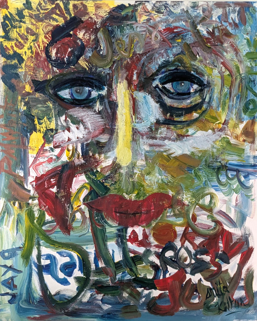 Smita Kittur LADY acrylic on canvas 48X60 inches.