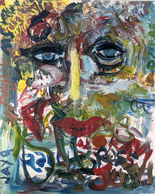 Smita Kittur LADY acrylic on canvas 48X60 inches.