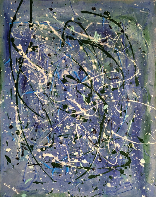 Smita Kittur STARY NIGHT Acrylic on canvas 28X36 inches.