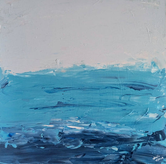 Smita Kittur THE SEA Acrylic on canvas 30X30 inches.
