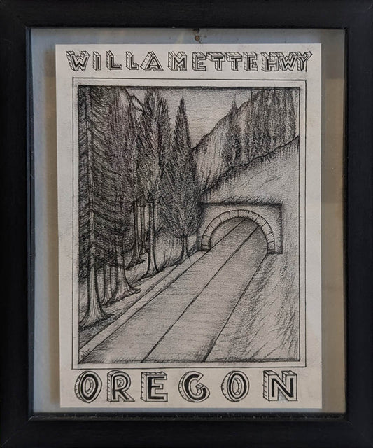 Spencer Wile VILLA METTE HWY Charcoal on Bristol Vellum 9X11 inches.