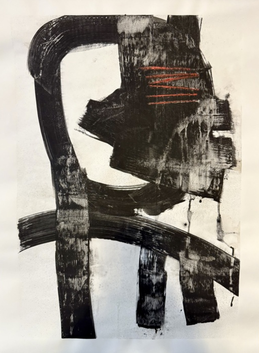 Your Truth James GIANFORTI MUSOU Black and White acrylic on paper, 30''X22'' Inches.